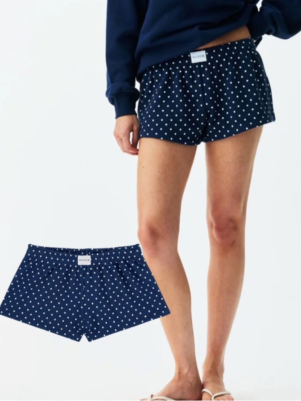 Parke Polka Dot Shorts Navy